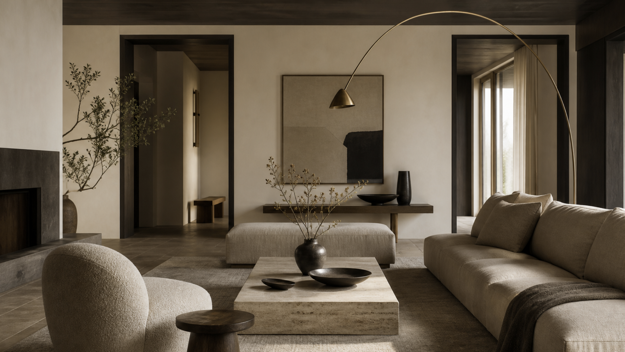Interior design detail — considered materials and warm natural light